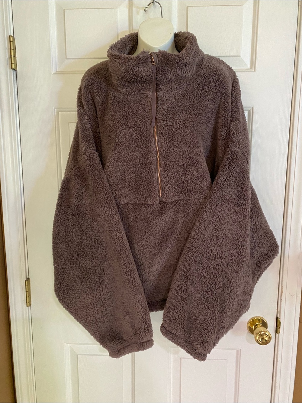 Old Navy-Cozy Plush Half-Zip Pullover - Brown Size 4X